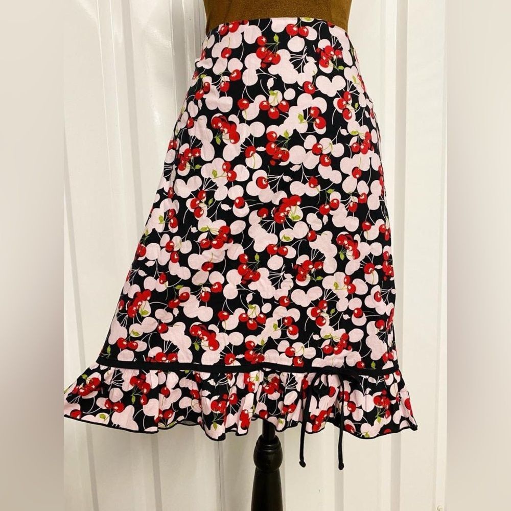 Y2K Pin Up Coquette Cherry Feminine Festival Rave Midi Skirt